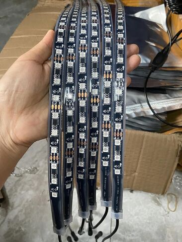 6PCS 1FT (12"/30CM) Single Row Dream Color Chasing Flow LED Underglow Light Strips - Bluetooth Remote Control, LED Lights for Polaris Slingshot in Kuwait