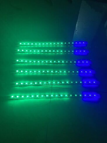 6PCS 1FT (12"/30CM) Single Row Dream Color Chasing Flow LED Underglow Light Strips - Bluetooth Remote Control, LED Lights for Polaris Slingshot in Kuwait