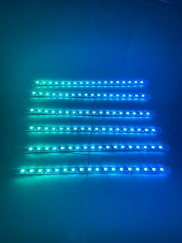 6PCS 1FT (12"/30CM) Single Row Dream Color Chasing Flow LED Underglow Light Strips - Bluetooth Remote Control, LED Lights for Polaris Slingshot in Kuwait