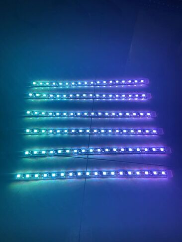 6PCS 1FT (12"/30CM) Single Row Dream Color Chasing Flow LED Underglow Light Strips - Bluetooth Remote Control, LED Lights for Polaris Slingshot in Kuwait