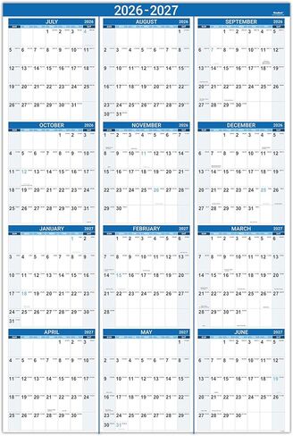 2025 Yearly Wall Calendar - Jan. 2025 - Dec. 2025, 22.8" x 34.4" (Open), 2025 Wall Calendar, Premium Paper, Double-Sided Small Round Sticks, Blue in Saudi Arabia