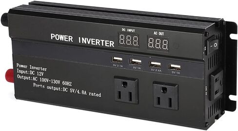 Car Power Inverter Converter,4000W 12V to 110V Car Power Inverter Converter with LCD Display USB Port Cigar Lighter Ports for Power Inverter for Car 4000 Watt to 2000 in Saudi Arabia