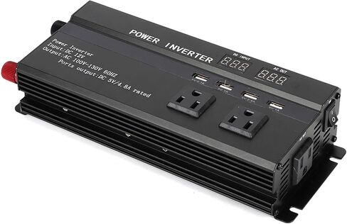Car Power Inverter Converter,4000W 12V to 110V Car Power Inverter Converter with LCD Display USB Port Cigar Lighter Ports for Power Inverter for Car 4000 Watt to 2000 in Saudi Arabia