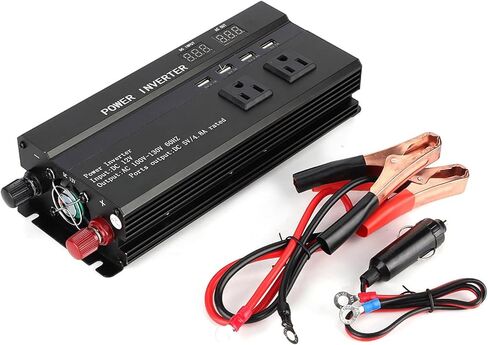 Car Power Inverter Converter,4000W 12V to 110V Car Power Inverter Converter with LCD Display USB Port Cigar Lighter Ports for Power Inverter for Car 4000 Watt to 2000 in Saudi Arabia