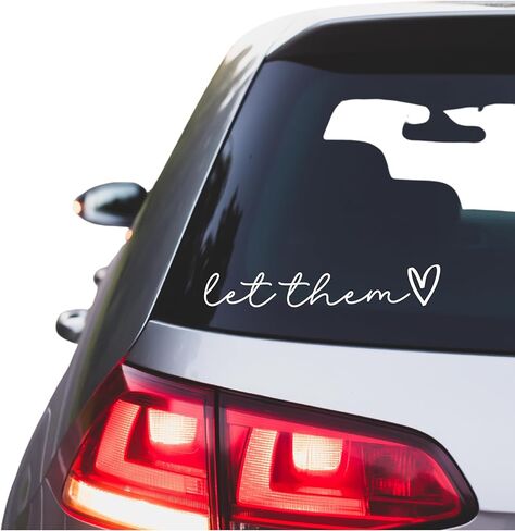 ملصق Let Them Inspirational، ملصق من الفينيل للسيارة، للسيارات والشاحنات والشاحنات وأجهزة الكمبيوتر المحمولة والجدران والأكواب والبهلوانات وأشياء تخزين رائعة (أبيض) in Kuwait