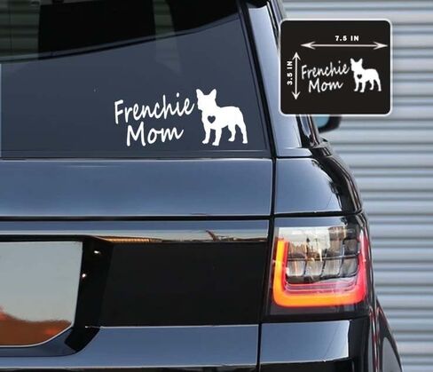 ملصقات ملصقات من الفينيل من Frenchie Mom French Bulldog للسيارات والشاحنات والشاحنات وأجهزة الكمبيوتر المحمولة (White3.5x7.5) in Saudi Arabia