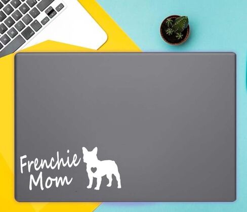 ملصقات ملصقات من الفينيل من Frenchie Mom French Bulldog للسيارات والشاحنات والشاحنات وأجهزة الكمبيوتر المحمولة (White3.5x7.5) in Saudi Arabia