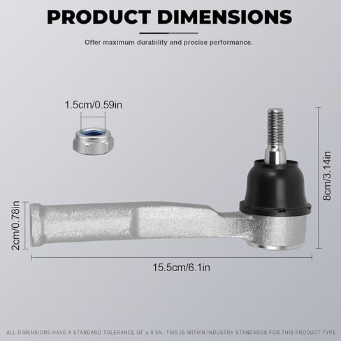 Front Left and Right Steering Outer Tie Rod End for 500X 2016-2022, Compass 2017-2023, Renegade 2015-2018 68275249AA 68655274AA in Kuwait