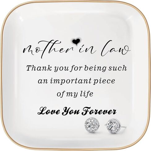 Birthday Gift for Mother in Law from Daughter in Law, Mother's Day,Thanksgiving, Gift for Mom Ceramic Ring Dish Decorative Jewelry Tray in Saudi Arabia