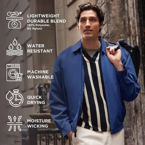 LONDON FOG Men's Auburn Zip-Front Golf Jacket (Regular & Big-Tall Sizes) , Pacific Blue , 4XL Big in Saudi Arabia