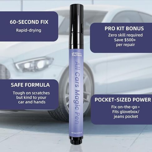 2PCS Magic Car Scratch Removal Pen, Fix Scratch Remover, Quick & Easy Paint Repair for All Vehicles, Weatherproof Touch-Up Paint Pen, Chips & Scuffs Instantly, Travel-Friendly in Saudi Arabia