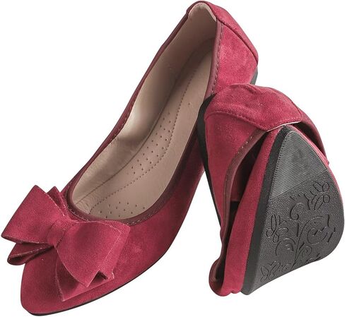 Stunner Womens Foldable Pointed Toe Ballet Flats Rhinestone Loafers Fashion Flats in Kuwait