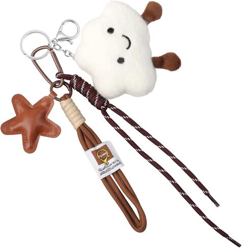 Plush Cloud Rope Keychain, Cute Plush Bag Charm, Rope Keychain Charm for Women Handbags Purse Backpack Accessories in Saudi Arabia