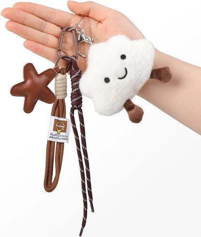 Plush Cloud Rope Keychain, Cute Plush Bag Charm, Rope Keychain Charm for Women Handbags Purse Backpack Accessories in Saudi Arabia