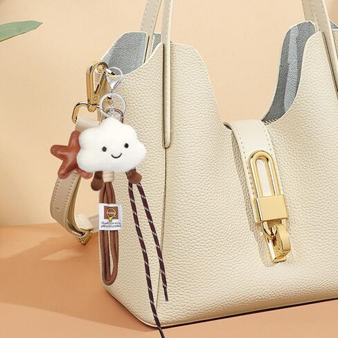 Plush Cloud Rope Keychain, Cute Plush Bag Charm, Rope Keychain Charm for Women Handbags Purse Backpack Accessories in Saudi Arabia