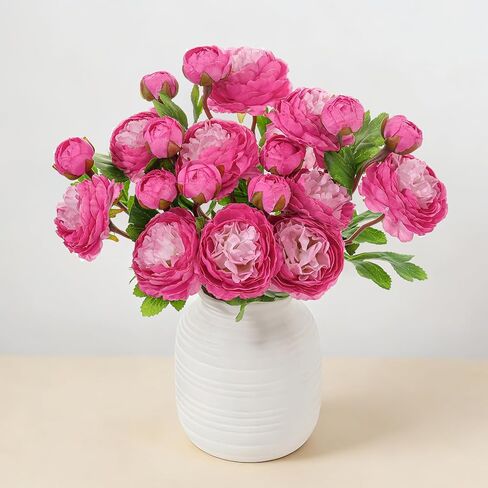 10Pcs 20Heads Peonies Artificial Flowers, Realistic Artificial Silk Ranunculus Flowers with Bendable Stems for Floral Bouquets Centerpieces Home Table Wedding Party Decor (Champaign) in Saudi Arabia
