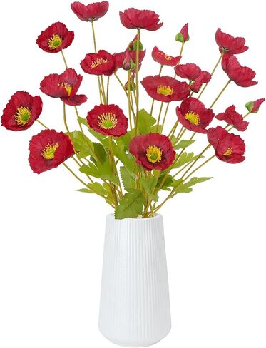 14 Stems Artificial Daffodils Flowers Bouquet Mixed Fake Tulips Flowers 17" Bush Faux Silk Spring Floral Arrangements Grave Cemetery for Home Kitchen Table Centerpiece Indoor Decoration (2PCS) in Saudi Arabia