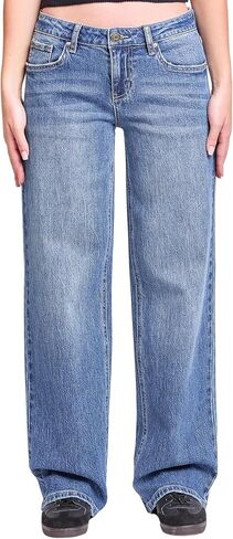 YMI Women's Women's Brittany Low Rise Wide Leg Jeans P025299 in Saudi Arabia