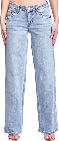 YMI Women's Women's Brittany Low Rise Wide Leg Jeans P025299 in Saudi Arabia