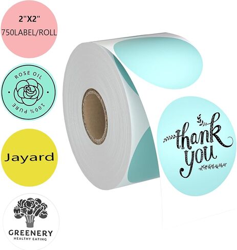 ملصقات حرارية وردية لطيفة، ملصقات طابعة حرارية مقاس 2 بوصة لبطاقة الاسم، DIY، رمز الاستجابة السريعة، ملصقات شحن العنوان ذاتية اللصق، ملصقات لاصقة دائرية فارغة متوافقة مع Zebra، Rollo، MUNBYN، 750Lables in Kuwait