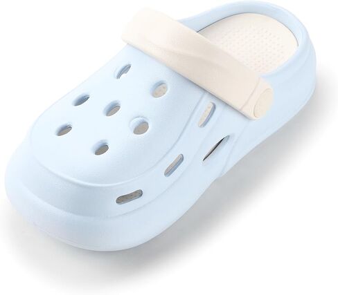 صنادل قباقيب للأطفال الصغار، شرائح صيفية خفيفة الوزن من مادة إي في إيه مع حزام كعب قابل للتعديل، شباشب مقاومة للماء سريعة الجفاف ومقاومة للانزلاق للأولاد والبنات في الأماكن المغلقة والخارجية in Kuwait