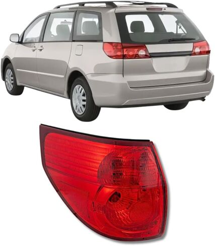 Tail Light For 2006 2007 2008 2009 2010 Toyota Sienna - Fits Driver Side - Tail Light Assembly Includes Lens and Housing - Replacement For 81560-AE020 in Saudi Arabia