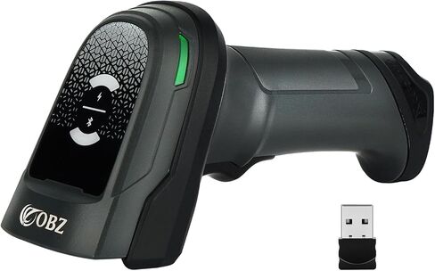 OBZ 2D Bluetooth Barcode Scanner with Large Screen, Compatible with 2.4G Wireless & Bluetooth & USB Wired, Connect Smart Phone, Tablet, PC, Wireless QR Code Scanner Work with Windows Mac iOS Android in Saudi Arabia