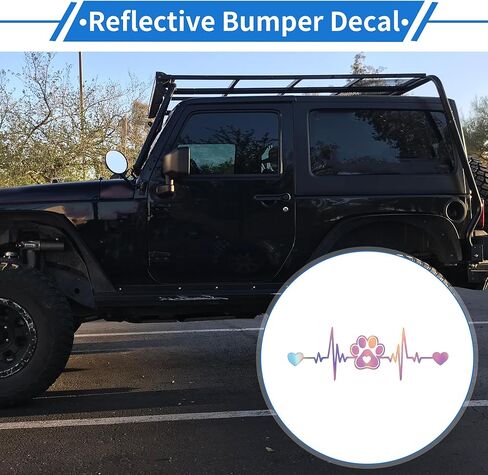 Generic Reflective Bumper Decal Reflective Laser Square Cat Paw Prints Pattern Reflective Car Sticker Personalized Decoration Vehicle Body or Door or Window in Saudi Arabia