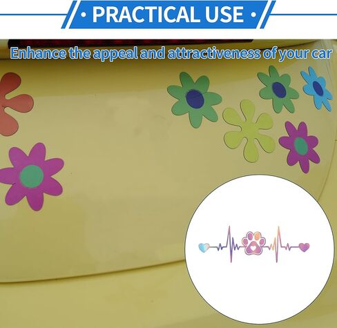 Generic Reflective Bumper Decal Reflective Laser Square Cat Paw Prints Pattern Reflective Car Sticker Personalized Decoration Vehicle Body or Door or Window in Saudi Arabia