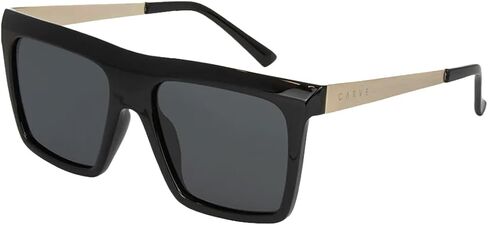 Gloss Black & Gold Temple Yoshi - Dark Gray Polarized by CARVE Eyewear USA in Saudi Arabia