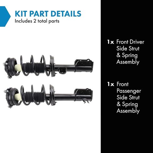 TRQ Front Driver and Passenger Side Strut and Spring Assembly Set Pre-Assembled Compatible with 17-21 Jeep Compass Front Wheel Drive 6 Speed Automatic Transmission in Saudi Arabia