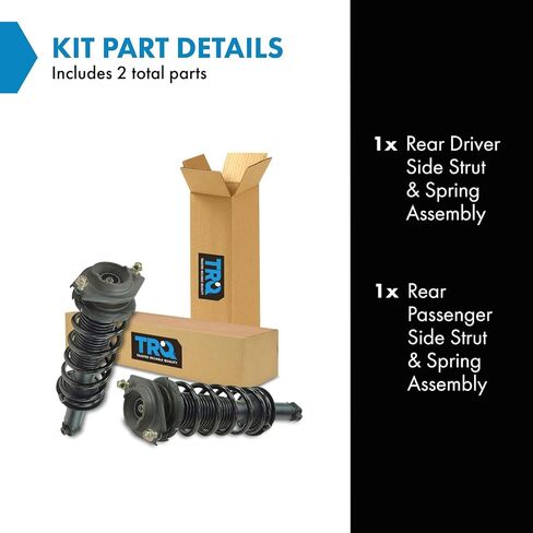 TRQ Rear Strut and Spring Assembly Set 2 Piece Compatible with 2010-2012 Subaru Legacy in Saudi Arabia