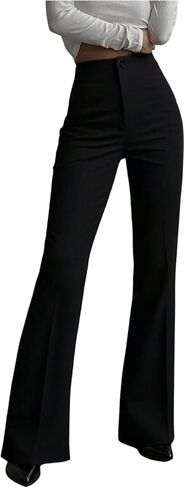 GORGLITTER Women's High Waisted Work Dress Pants Stretchy Business Casual Straight Flared Leg Slacks Trousers in Saudi Arabia