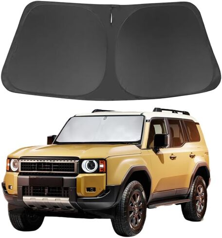 لاند كروزر مخصص للزجاج الأمامي ظل الشمس من أجل يو تا لاند كروزر 1998-2025 النافذة الأمامية ظلة الشمس قناع 240T كتل الظل الأشعة فوق البنفسجية اكسسوارات السيارات in Kuwait