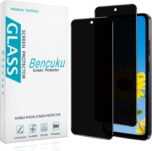 HPTech 2 Pack Privacy Screen Protector for Motorola Moto G 5G (2024) Anti Spy Tempered Glass, Bubble Free, Case Friendly in Kuwait