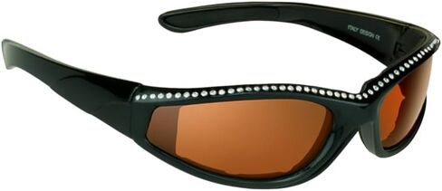 Women’s Bling Rhinestone Motorcycle Sunglasses Foam Padded Wrap Smoke HD Clear Yellow Lens Wind & Dust Resistant in Saudi Arabia