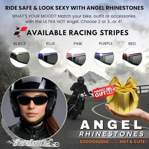 Women’s Bling Rhinestone Motorcycle Sunglasses Foam Padded Wrap Smoke HD Clear Yellow Lens Wind & Dust Resistant in Saudi Arabia