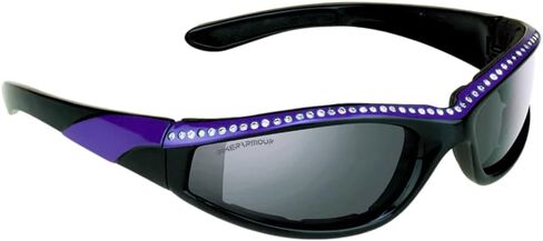 Women’s Bling Rhinestone Motorcycle Sunglasses Foam Padded Wrap Smoke HD Clear Yellow Lens Wind & Dust Resistant in Saudi Arabia