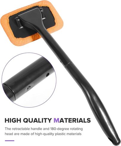 6PCS Car Detailing Kit,Windshield Cleaner Tool,Car Accessories Inside Windshield Cleaning Tool with Extendable Handle,4 Microfiber Pads and 1 Spray Bottles,Suitable for All Cars,Trucks,SUVs,RVs in Kuwait