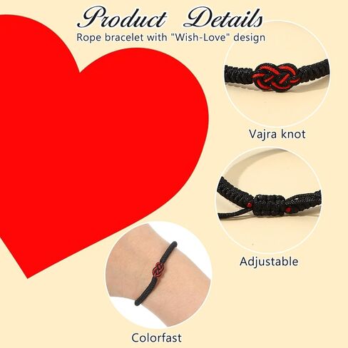 أساور متطابقة للأزواج، سوار وعد الخنصر، سوار سلسلة أحمر لصديقها، هدايا علاقة لمسافات طويلة، مجوهرات صديق لذكرى عيد الميلاد in Kuwait