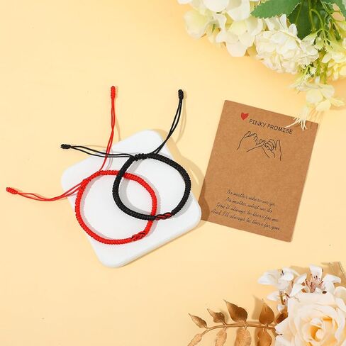 أساور متطابقة للأزواج، سوار وعد الخنصر، سوار سلسلة أحمر لصديقها، هدايا علاقة لمسافات طويلة، مجوهرات صديق لذكرى عيد الميلاد in Kuwait