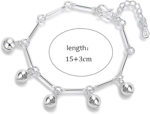 Silver Bell Bracelets for Women Link Chain Bracelet Fashion Jewelry Gifts in Saudi Arabia