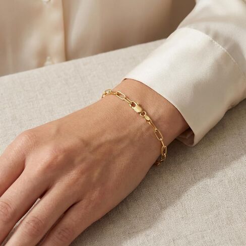 14K Gold Plated Paperclip Chain Jewelry for Women - Tarnish Resistant Minimalist Link Jewelry for Layering & Everyday Wear, Gift for Her in Saudi Arabia