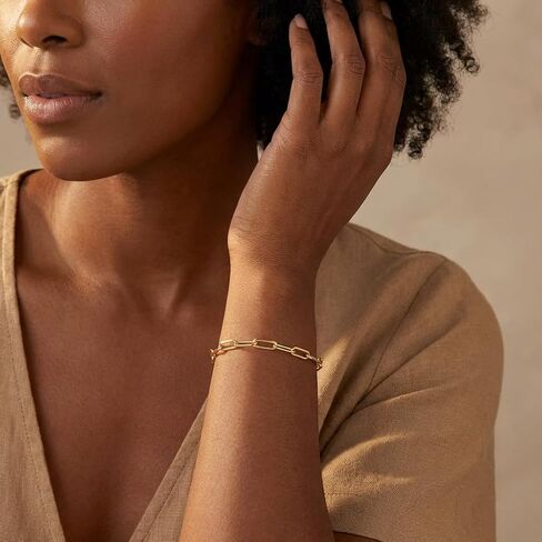 14K Gold Plated Paperclip Chain Jewelry for Women - Tarnish Resistant Minimalist Link Jewelry for Layering & Everyday Wear, Gift for Her in Saudi Arabia