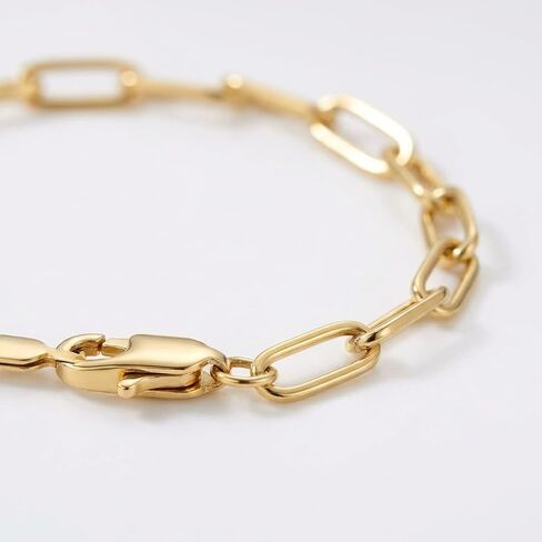 14K Gold Plated Paperclip Chain Jewelry for Women - Tarnish Resistant Minimalist Link Jewelry for Layering & Everyday Wear, Gift for Her in Saudi Arabia