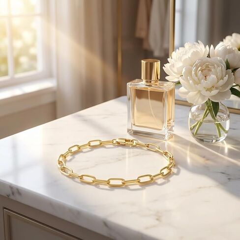 14K Gold Plated Paperclip Chain Jewelry for Women - Tarnish Resistant Minimalist Link Jewelry for Layering & Everyday Wear, Gift for Her in Saudi Arabia