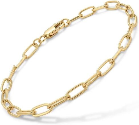 14K Gold Plated Paperclip Chain Jewelry for Women - Tarnish Resistant Minimalist Link Jewelry for Layering & Everyday Wear, Gift for Her in Kuwait