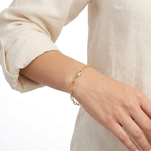 14K Gold Plated Paperclip Chain Jewelry for Women - Tarnish Resistant Minimalist Link Jewelry for Layering & Everyday Wear, Gift for Her in Saudi Arabia