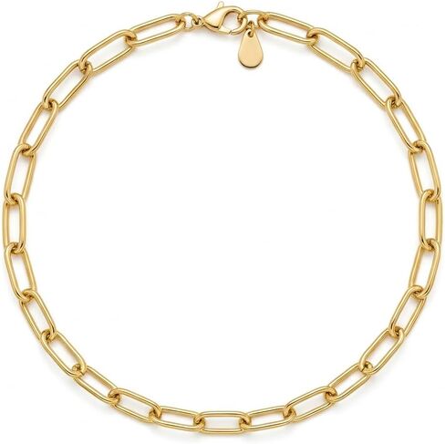 14K Gold Plated Paperclip Chain Jewelry for Women - Tarnish Resistant Minimalist Link Jewelry for Layering & Everyday Wear, Gift for Her in Saudi Arabia