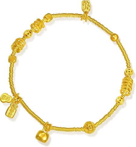 CHOW SANG SANG 999.9 24K Pure Gold Cultural Blessings Blessing Ancient Silver Ingots Bracelet for Women 15cm 96135B Price-by-Weight 12.72g Gold in Saudi Arabia